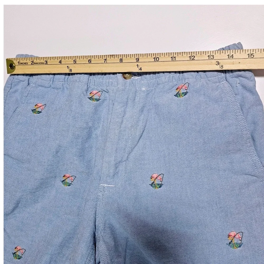 Polo Ralph Lauren Blue Oxford Embroidered Nautical Sailboat Shorts Men's Medium